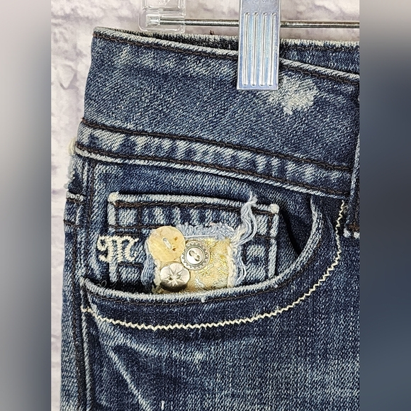Miss Me classic, distressed, embellished bootcut jeans Size 26 - Picture 3 of 14